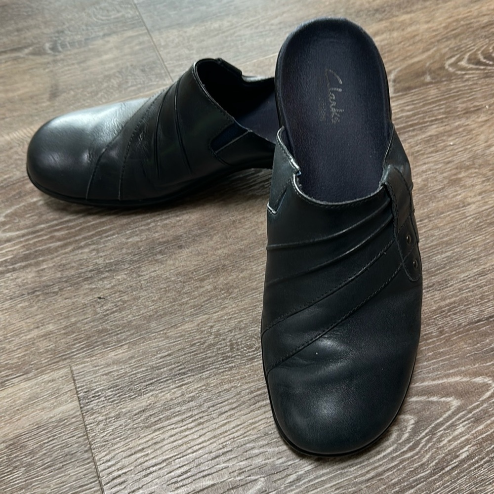 Blue Clarks clogs